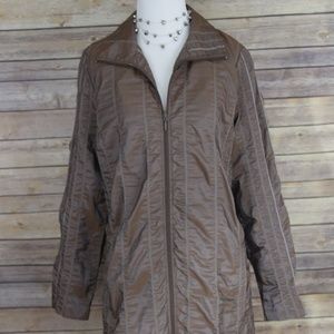 ROBERT KRUGMAN Brown and Silver Metallic Jacket